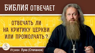 Отвечать ли на критику Церкви или промолчать ?  Игумен Лука (Степанов)