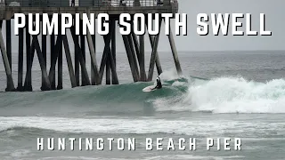 Big South Swell Hits Huntington Beach Pier - Surfing Orange County