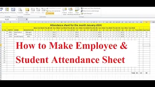 How to Create Attendance Sheet in Excel | Attendance Sheet in Excel