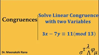 Congruences| Example of linear congruence with two variables