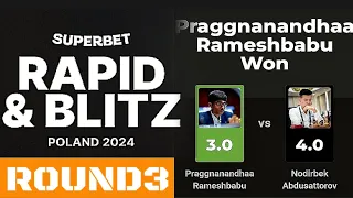 Praggnanandhaa vs Nodirbek Abdusattorov ♡ Superbet Rapid & Blitz Poland 2024