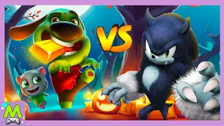 Говорящий Том за Золотом vs Sonic Dash.Зомби-Бен и Еж-Оборотень в Погоне за Тыквами.Какая Игра Круче