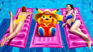 Pokemonku Hilang Di Taman Main Air! Cara Menangkap Pikachu! Pokemon Di Kehidupan Nyata!