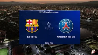 PES 2021 - FC Barcelona vs PSG - Full Match - All goals HD - UEFA Champions League UCL - gameplay PC