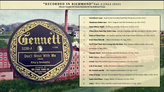 "Recorded in Richmond" Vol.1 (1923-1925) Obscure Gennett Hot Dance Recorded by the Railroad Tracks
