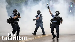 Minneapolis police fire teargas at protesters after death of George Floyd