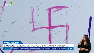 Escola em Minas Gerais é pichada com símbolos nazistas