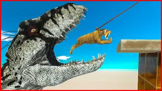 SWING SUCCESSFULLY or INDORAPTOR BELOW will CATCH YOU - Animal Revolt Battle Simulator