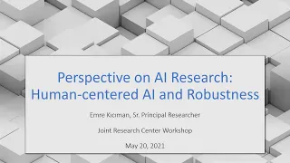 Perspective on AI Research: Human-centered AI and Robustness | JRC Workshop 2021