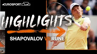 19-year-old rising star Holger Rune beats Denis Shapovalov | 2022 Roland Garros | Eurosport Tennis