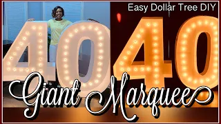 How To Make Large 5FT Marquee Numbers With Lights | Dollar Tree DIY Birthday Décor With Foam Boards