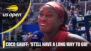 Coco Gauff reacts to FIRST semifinal advancement after straight set victory | 2023 US Open