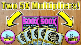 TWO 5X MULTIPLIERS FOUND! 500X The Cash & Gold Rush Doubler Florida #lottery Scratch Off Tickets