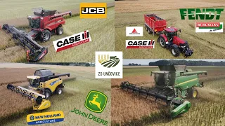 ŽNĚ 2021 Z DRONU/3 KOMBAJNY-CASE IH, JOHN DEERE, NEW HOLLAND/SKLIZEŇ ŘEPKY/ZD UNČOVICE/*4K*