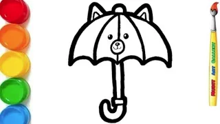 Umbrella Drawing Cute Umbrella Drawing for kids and toddlers easy to draw