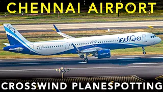 CHENNAI AIRPORT - Secondary Runway CROSSWIND  | Planespotting