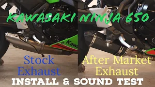 After Market Exhaust Install & Sound Test On 2023 Kawasaki Ninja 650