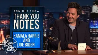 Thank You Notes: Kamala Harris and Joe Biden