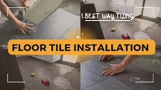 How To Tile A Small Bathroom Floor | DIY Bath Remodel | Floor Tiling | Small Bathroom Floor Tiling