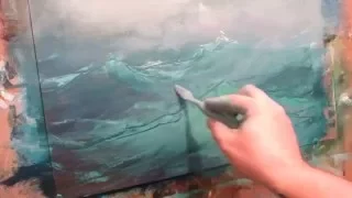 Seascape oil painting. Ocean. Part 1.