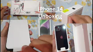 iPhone 14 Midnight ASMR Unboxing | Setup + accessories (Ph)