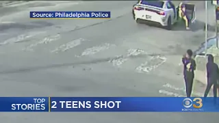 Philadelphia police release surveillance video from double shooting that injured 2 teenagers