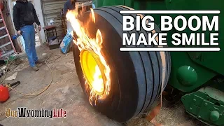 Re seating a Tire on the Bead - John Deere Baler