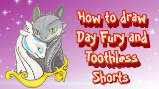 Drawing Night Fury and Light Fury HOW TO TRAIN YOUR DRAGON, #shorts