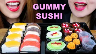 ASMR CANDY SUSHI (chewy, soft, sticky eating sounds) | Kim&Liz Too