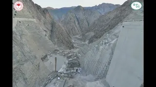 Yusufeli Dam Body Construction - in 1 minute , from 0 to 275 meters