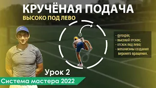 Кручёная подача в большом теннисе (kick serve) | Система мастера