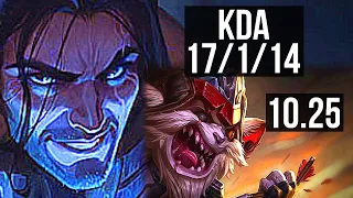 SYLAS vs KLED (TOP) | 17/1/14, Legendary, 6 solo kills | NA Diamond | v10.25