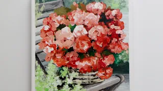 아크릴화_풍경화_꽃_힐링그림 / Landscape_ Flowers_ Acrylic Painting_ Step by Step #156｜Satisfying ASMR