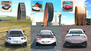 Nissan GTR Mega Loop - Extreme Car Driving Simulator vs Ultimate Car Driving Sim vs Car Stunt Races