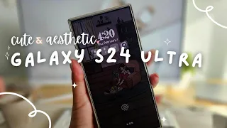 Samsung Galaxy S24 Ultra Aesthetic Unboxing & Setup ☁️ Titanium Grey 512gb