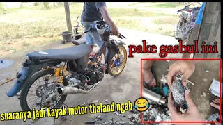 upgrade  knalpot Supra bapak pake gasbul  buat nyuci piring🤣