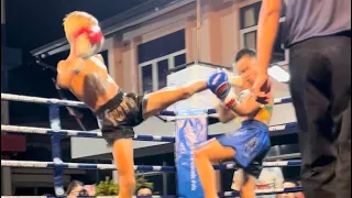 Ethan vs Petbaket, muaythai fight in Koh sichang Thailand, 13 April 2024.