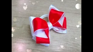 Бантики из атласной ленты 2,5 см.Beautiful bow of satin ribbons .