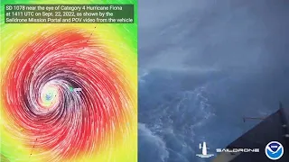 Drone captures view from inside Hurricane Fiona | ABC7