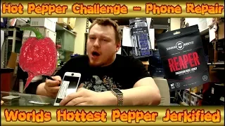 Hot Pepper Challenge While Repairing Phone Competition