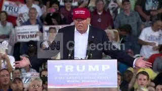 TRUMP RALLY: (RE HAIR) PROVE IT"S REALLY MINE (TAKES HAT OFF)