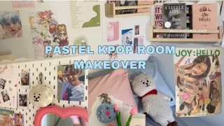 kpop room makeover + room tour: pinterest danish pastel, kpop, bts, stayc,IU, joy 🌷☁️🍰🤍🦢🍥🎧
