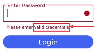 What is Valid Invalid Credentials In Password & Account Data