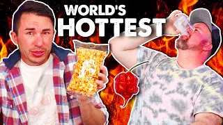 Men Try The Hottest Popcorn in the World Challenge!