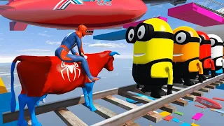 GTA 5 Epic Ragdolls Spiderman Jumps/Fails Ep 188 | GTA 5 Spiderman Vs Minions | #D4XLIONGAMING