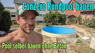 Pool bauen ohne Beton conZero Stahlwandpool Rundpool aufbauen