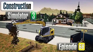 I excavate a pipe line in house!!|Construction simulator 3|[Episode:68]