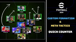 Best Custom Formation & Meta Tactics Quick Counter In eFootball 2024