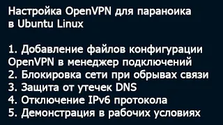 Настройка OpenVPN для параноика в Ubuntu Linux