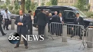 Hillary Clinton Aides Assist Her Into Van During 9/11 Ceremony
